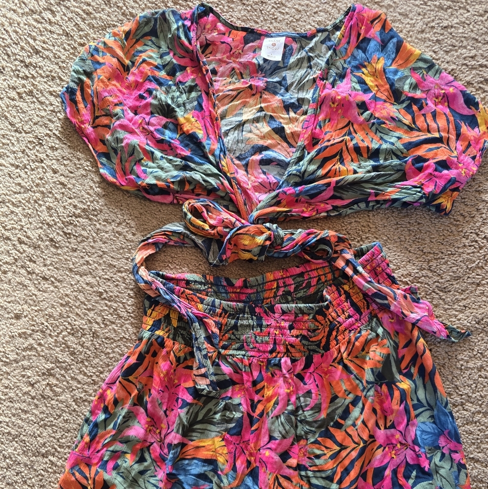 Vibrant Tropical Two-Piece Set